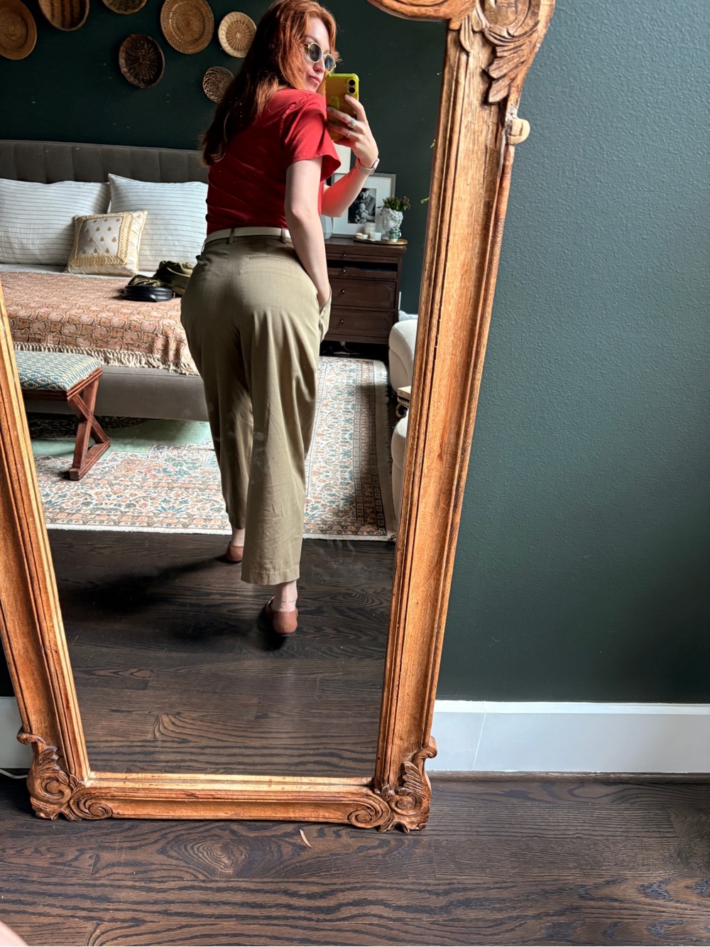 Women’s Tibi Wide-Leg Wool Pleated Pants in Khaki - Picture 9 of 12